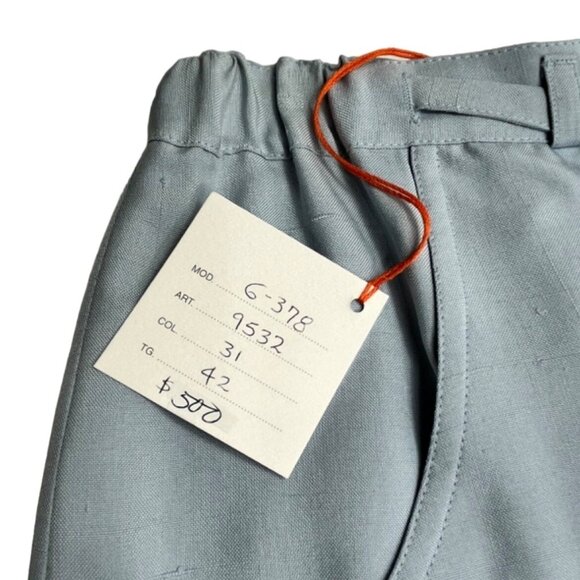 AW Medium Light Blue High-Waisted Midi Skirt With Pockets & Tie Belt 83i - Picture 6 of 9